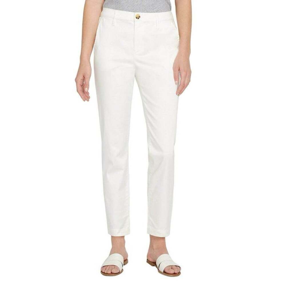Nautica Women's White Tencel Ankle Trouser Pants Size 4/27
